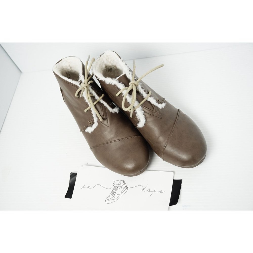 Tom Desert‎ Wedge Bootie Suede Fur Lining Shoes - W - Picture 6 of 7